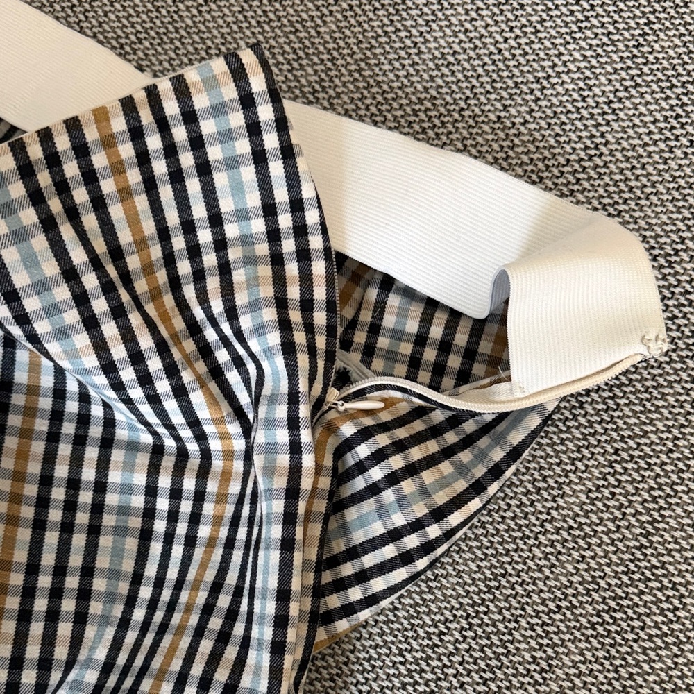Checked Gingham Stretch Pants in Black, White, Blue,& Camel - Picture 6 of 10